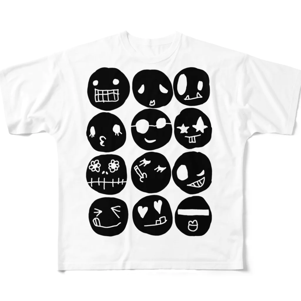 コットハンドのblack face T-shirt フルグラフィックTシャツ