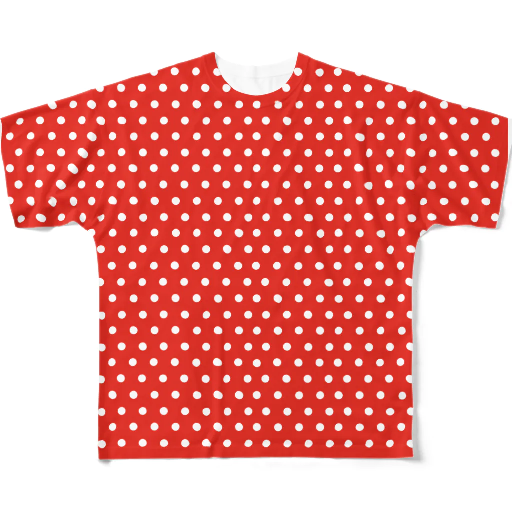 AI魔術師の東京レトロ屋のレトロ赤ドット All-Over Print T-Shirt