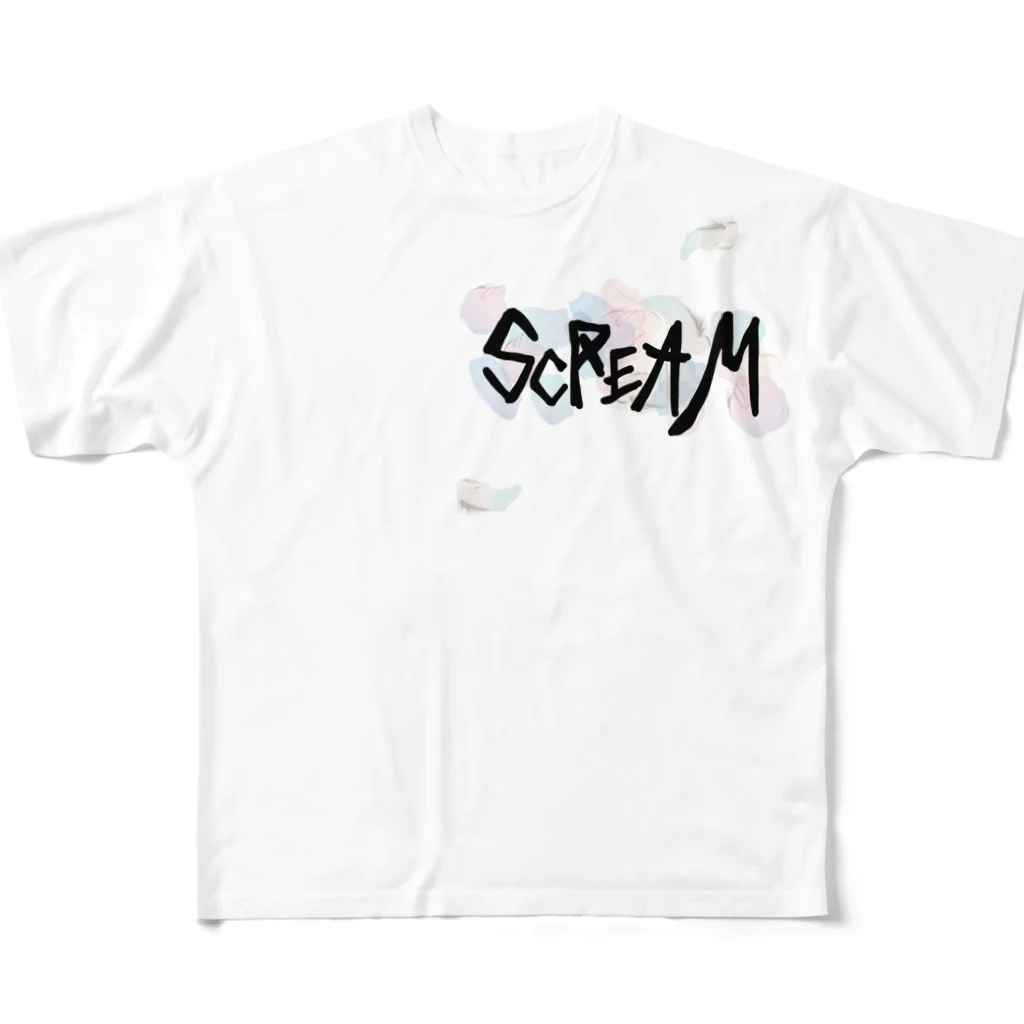 rairaiのscream フルグラフィックTシャツ