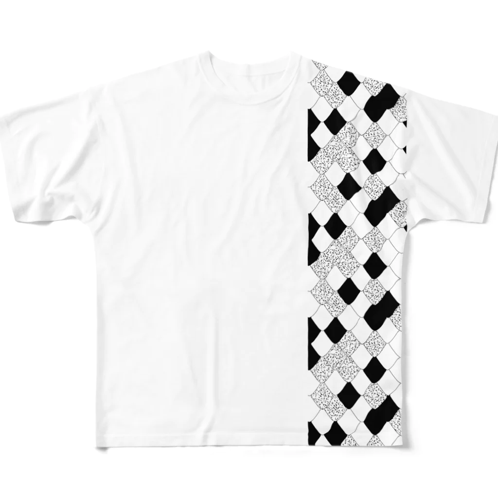 雨沢パネのsnake フルグラフィックTシャツ