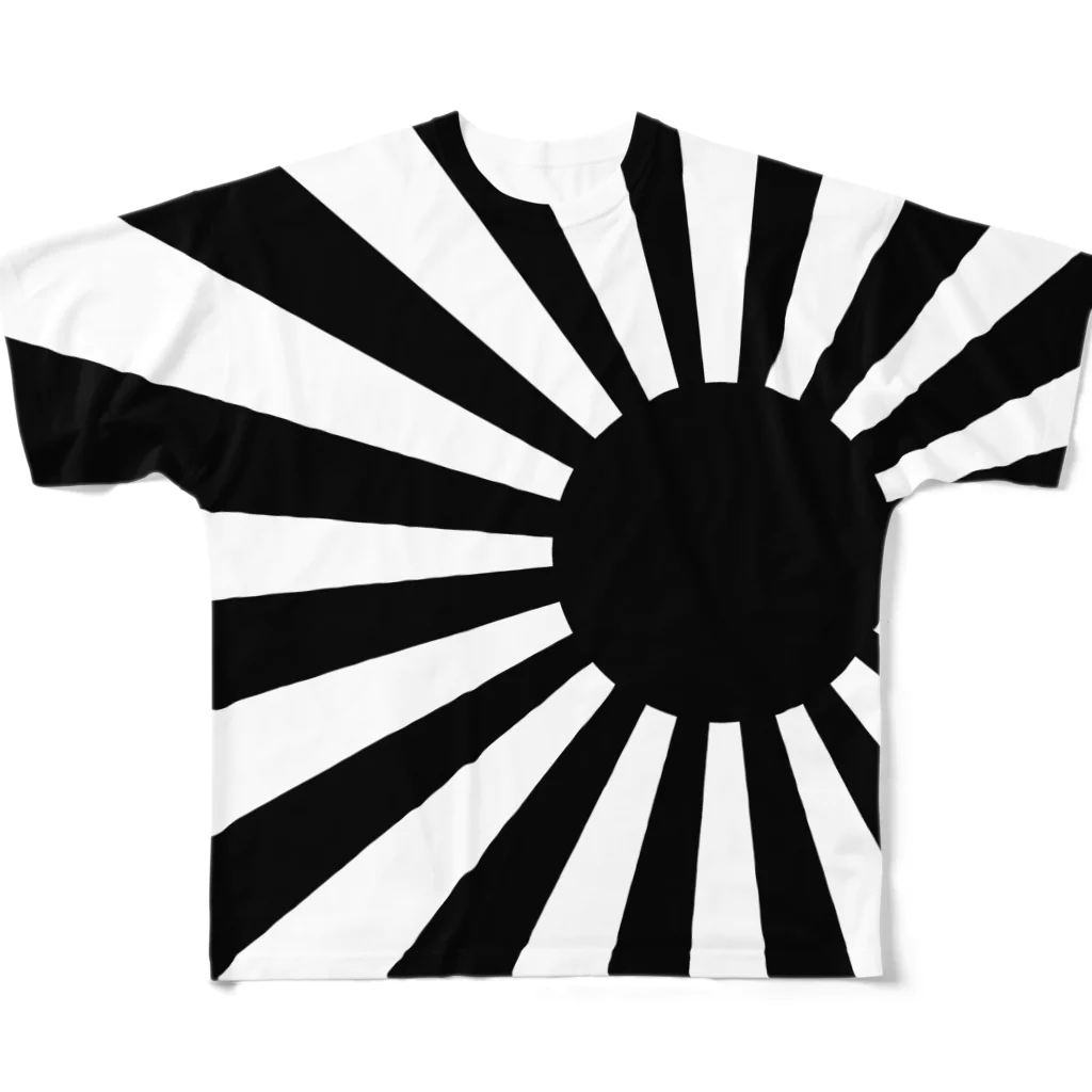 旭日ショップの【戦国時代風】旭日旗　黒 All-Over Print T-Shirt