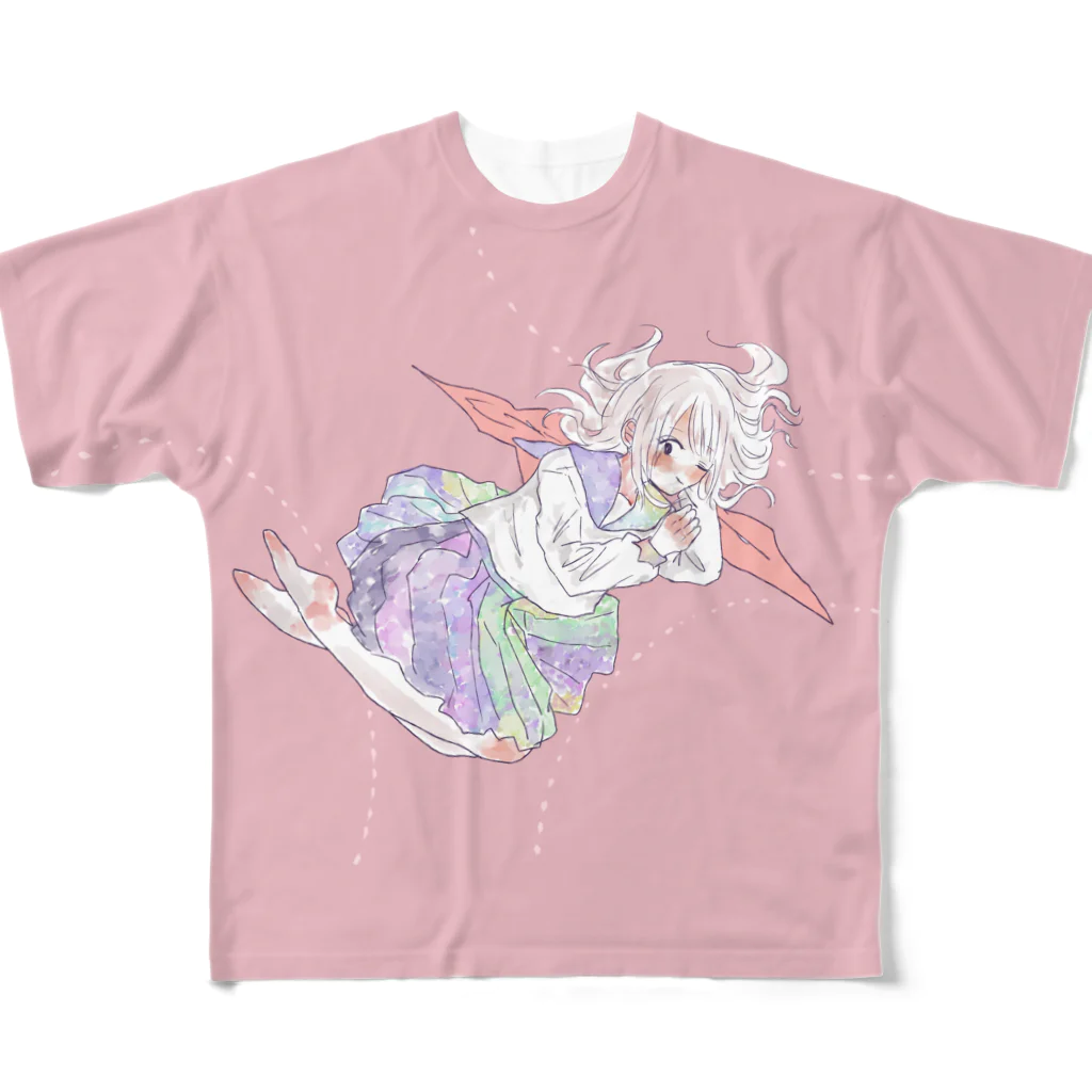 urimushi_064のおひるねピンクセーラーちゃん（PINK） フルグラフィックTシャツ