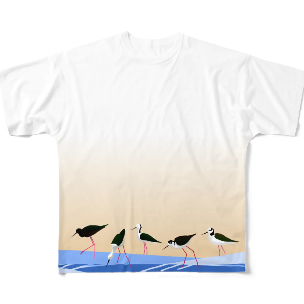 ヤストリのセイタカシギ All-Over Print T-Shirt