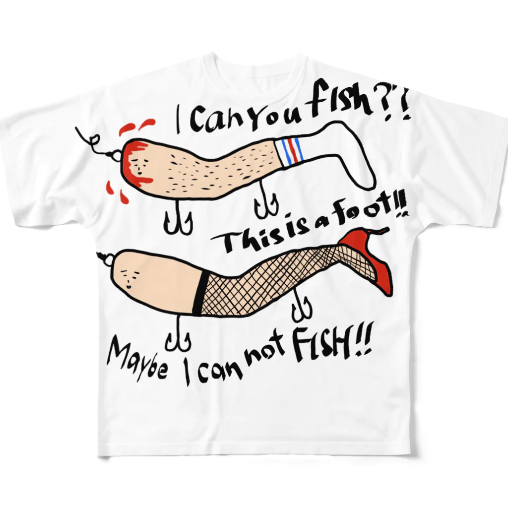 壮平シールの足で魚は釣れるのか？ フルグラフィックTシャツ