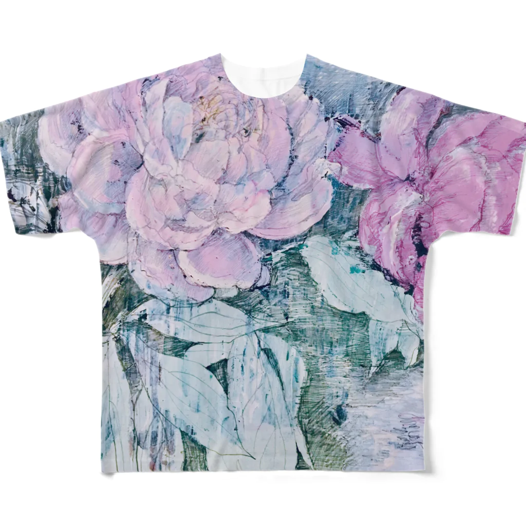 peonicの芍薬 フルグラフィックTシャツ