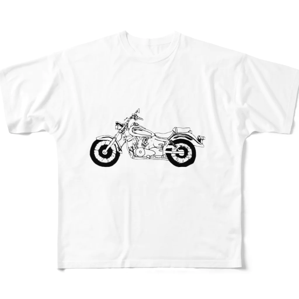 wakiyamaのバイク フルグラフィックTシャツ
