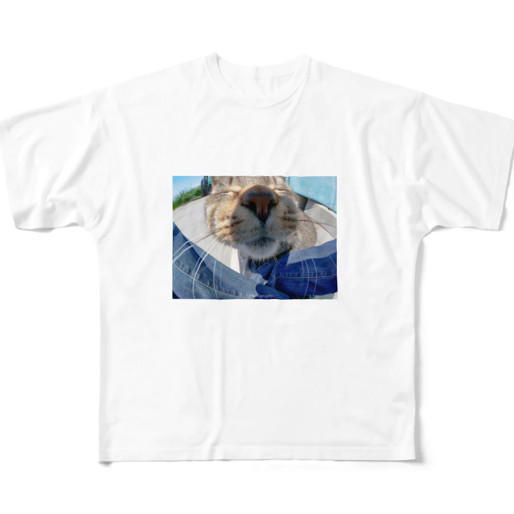 gamigami0829の魚眼越し猫ちゃん フルグラフィックTシャツ