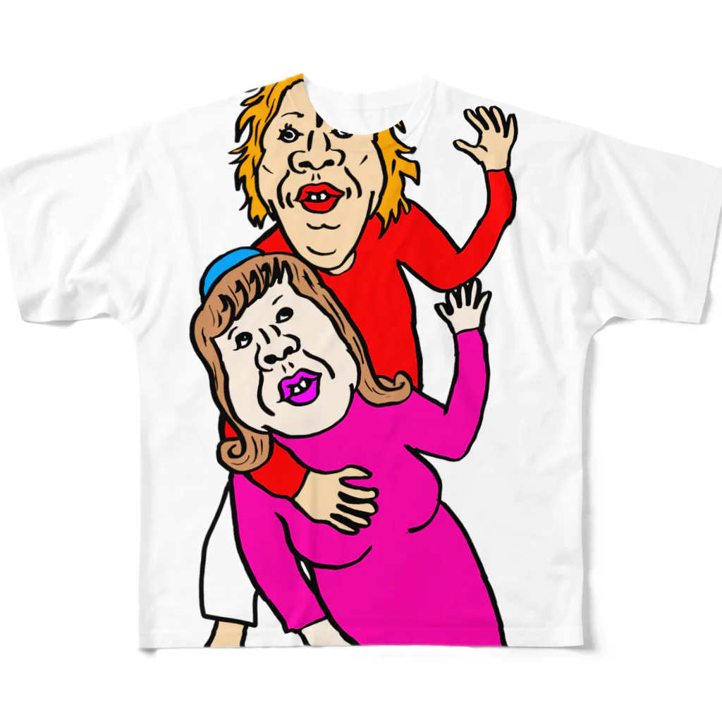 右手リアンうめもと公式の何しとんねん フルグラフィックTシャツ