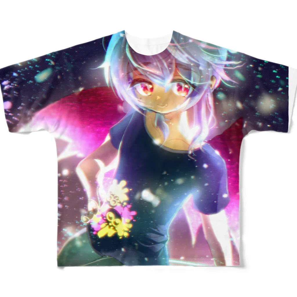 ぽぽなし🌱想像上のVtuberのフルグラT All-Over Print T-Shirt