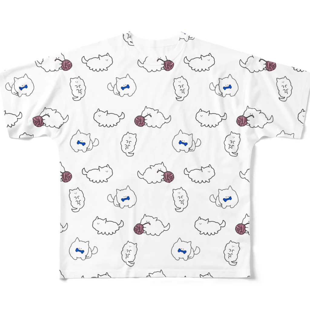 しろかびくんショップのかびいぬたくさん(白) All-Over Print T-Shirt