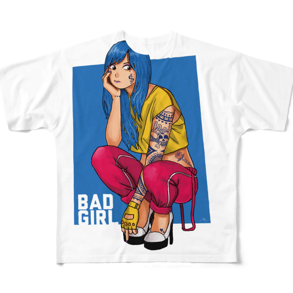 弗㌦のBAD GIRL フルグラフィックTシャツ