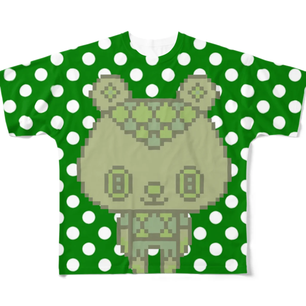 madeathのGreenBear(バックがドット柄のみ) フルグラフィックTシャツ