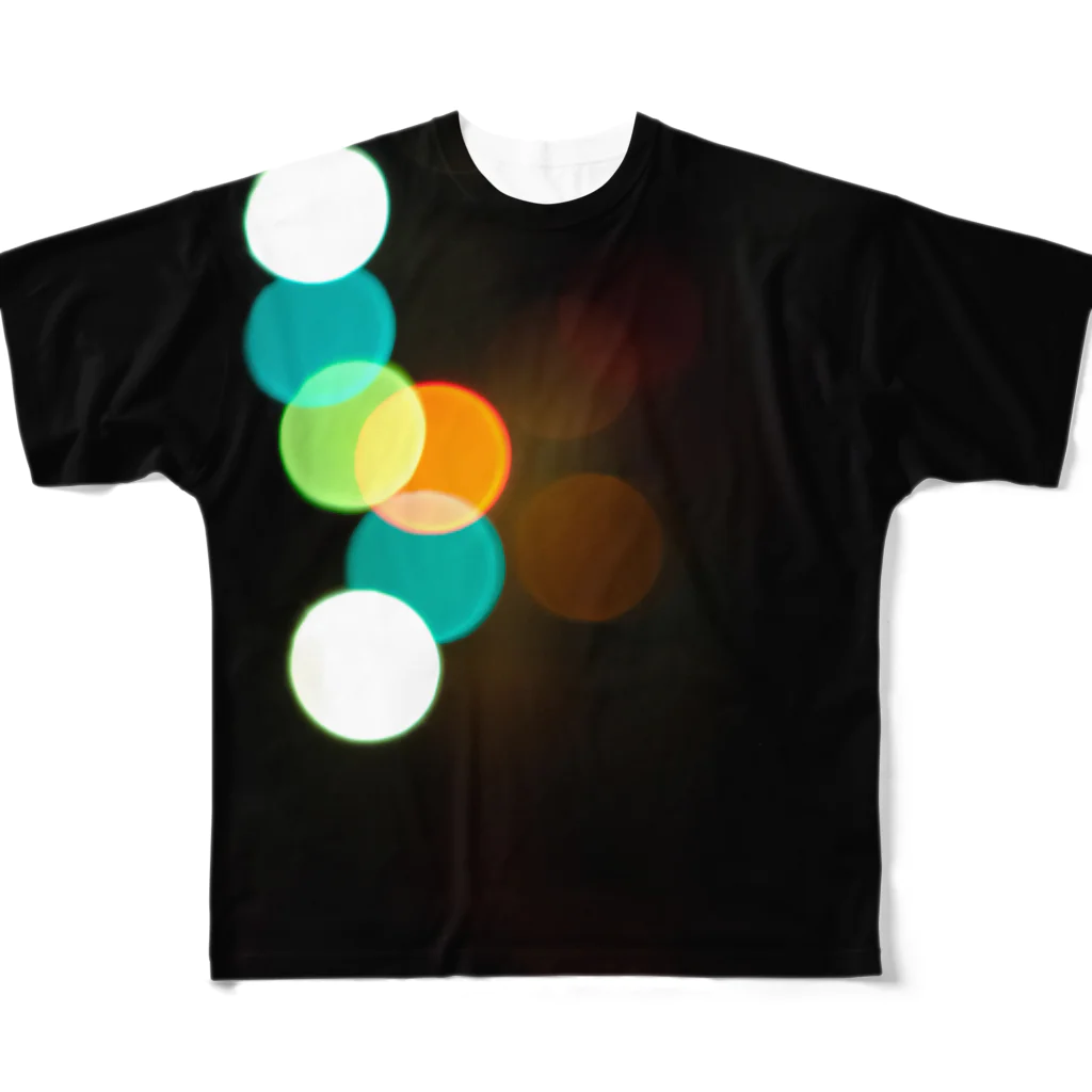 bluelilyのcolored bokeh フルグラフィックTシャツ