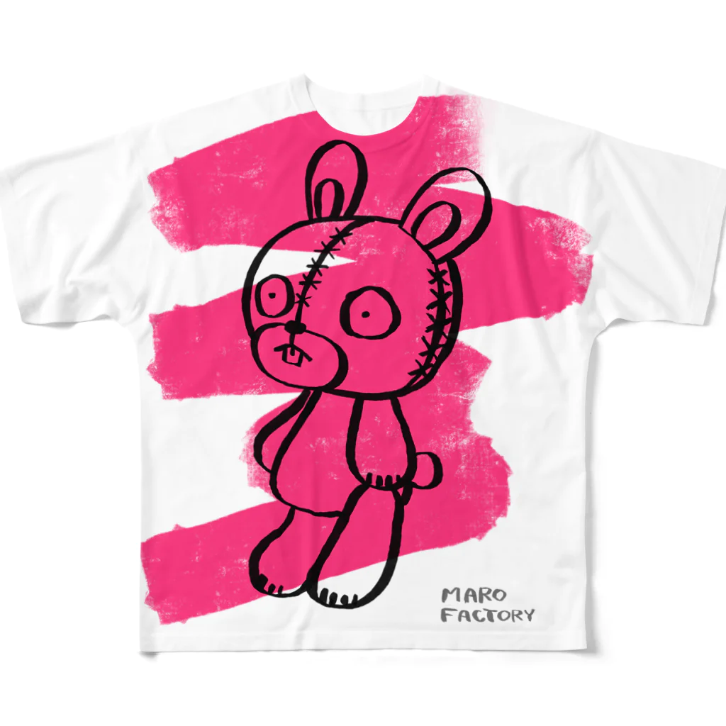 まろ工房のうさぬいぐるみ All-Over Print T-Shirt