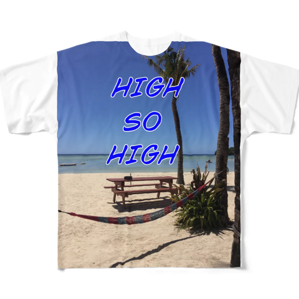 HIP HOP ネタ　映画ネタのHIGH フルグラフィックTシャツ