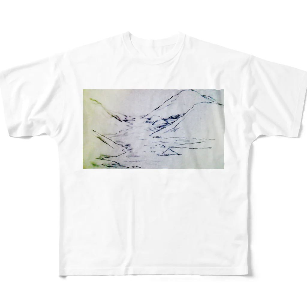 hentouの山と川 All-Over Print T-Shirt