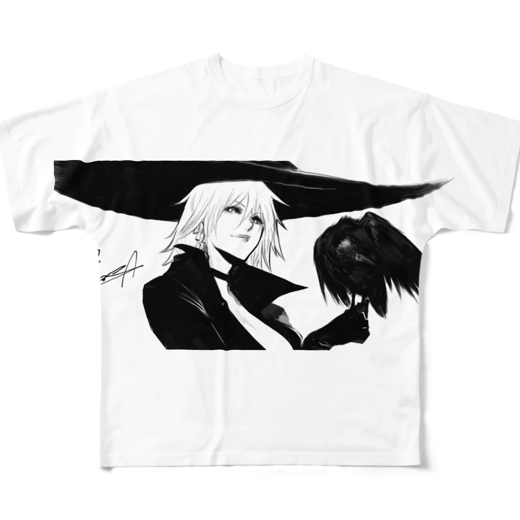 sawasaのcrow All-Over Print T-Shirt