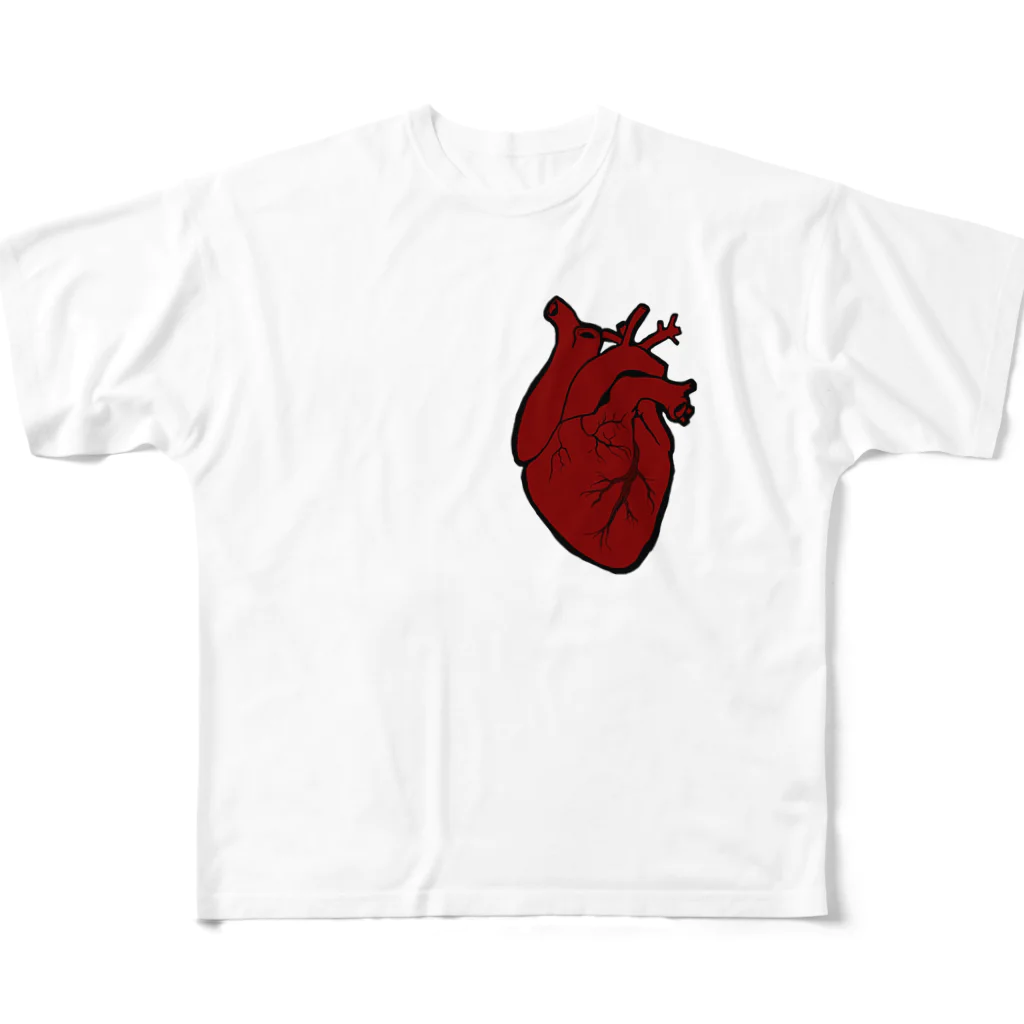 nemuriのHeart フルグラフィックTシャツ