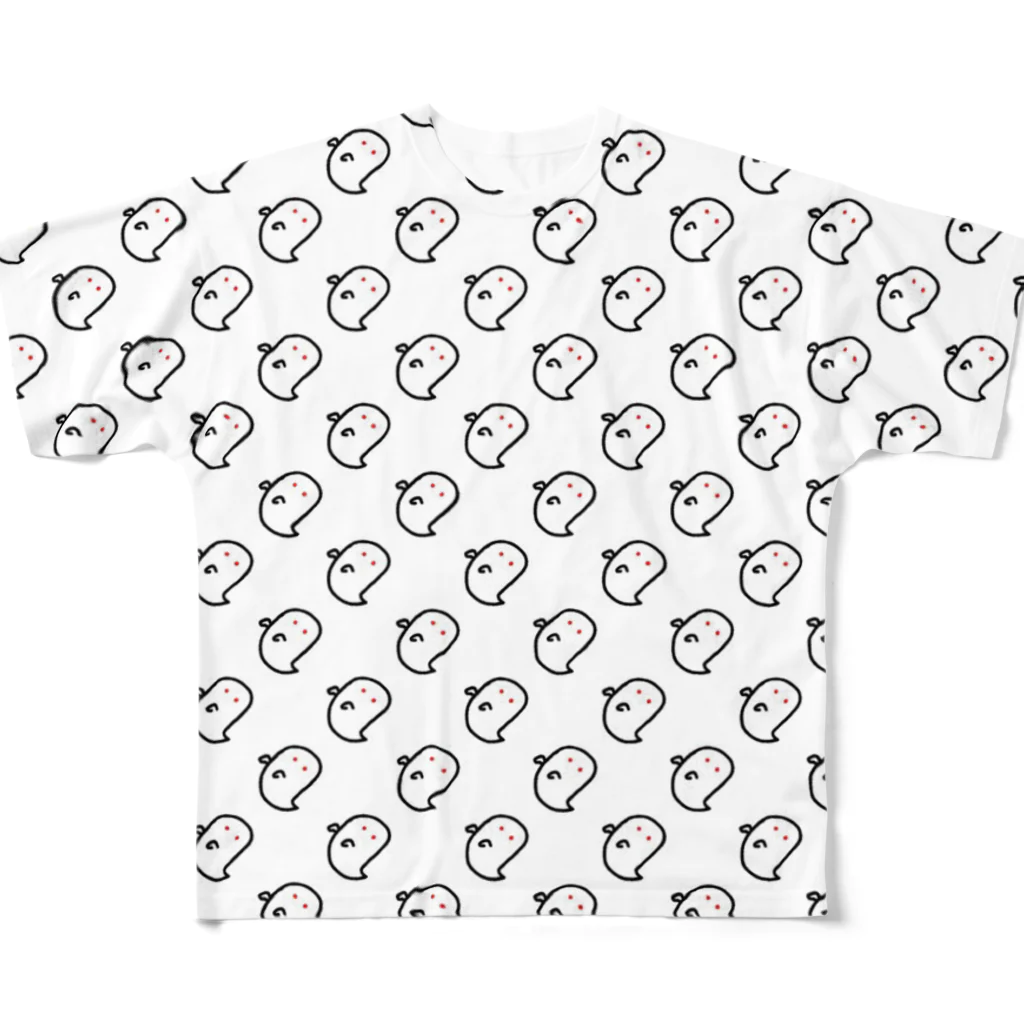 AMOTAKI7のおばけちゃん大量発生 フルグラフィックTシャツ