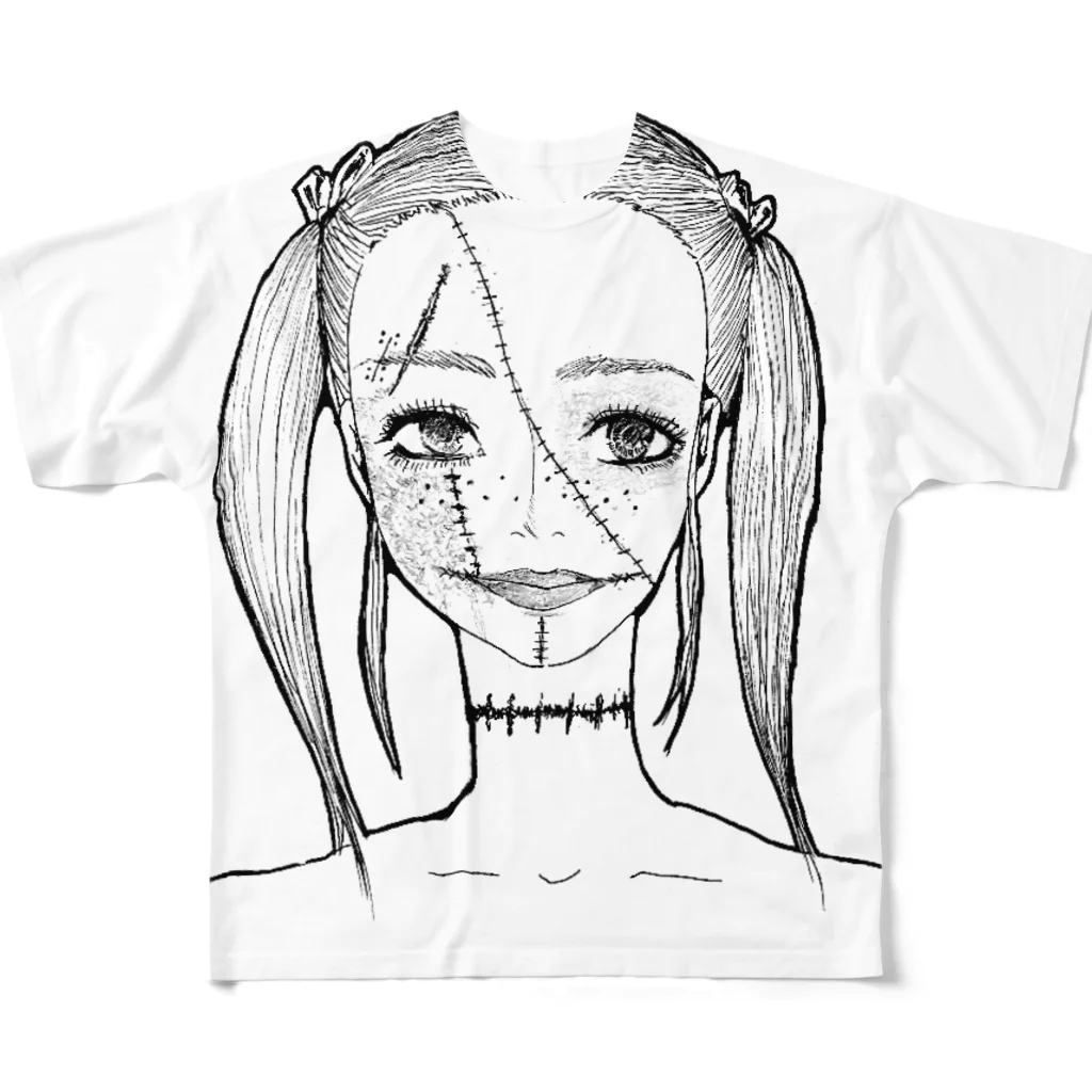 Tsuna ⁂のハロウィンゾンビ女 フルグラフィックTシャツ