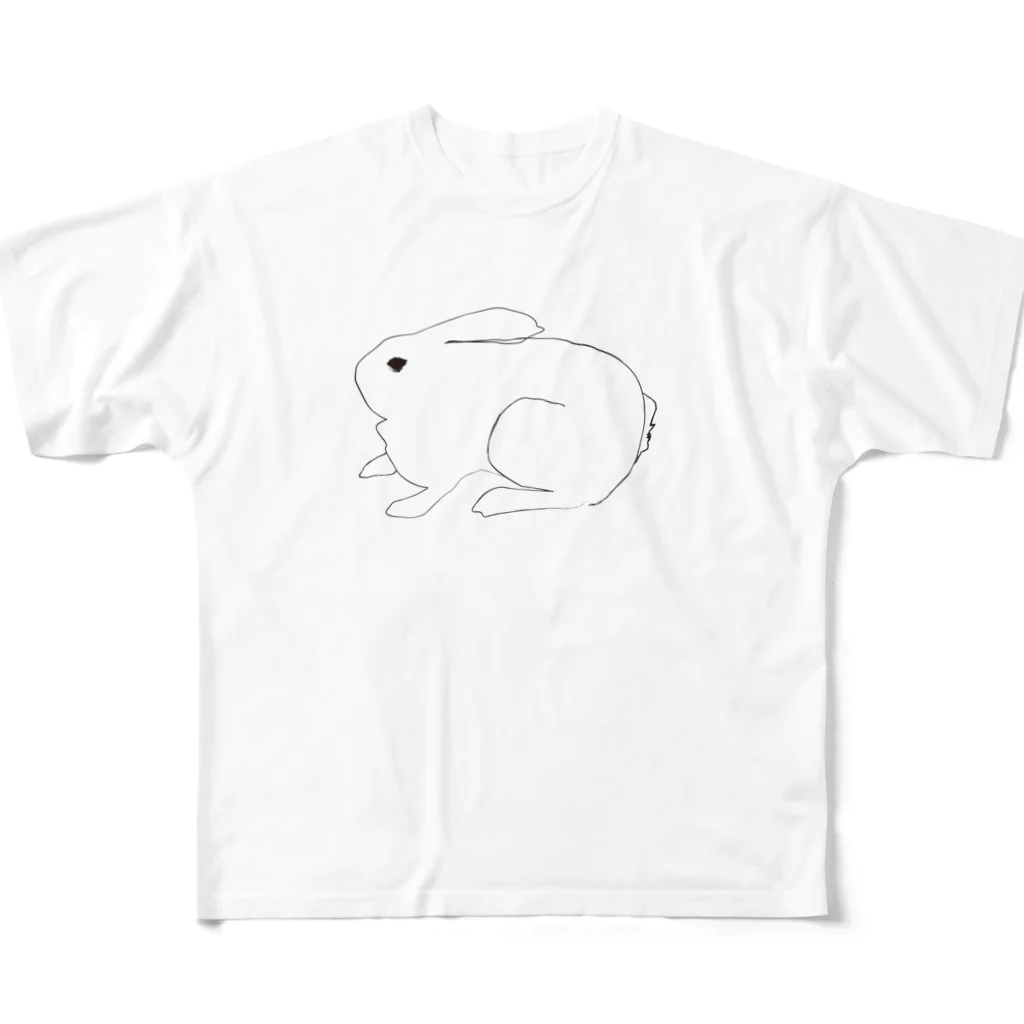 Less is moreの媚びないうさぎ All-Over Print T-Shirt