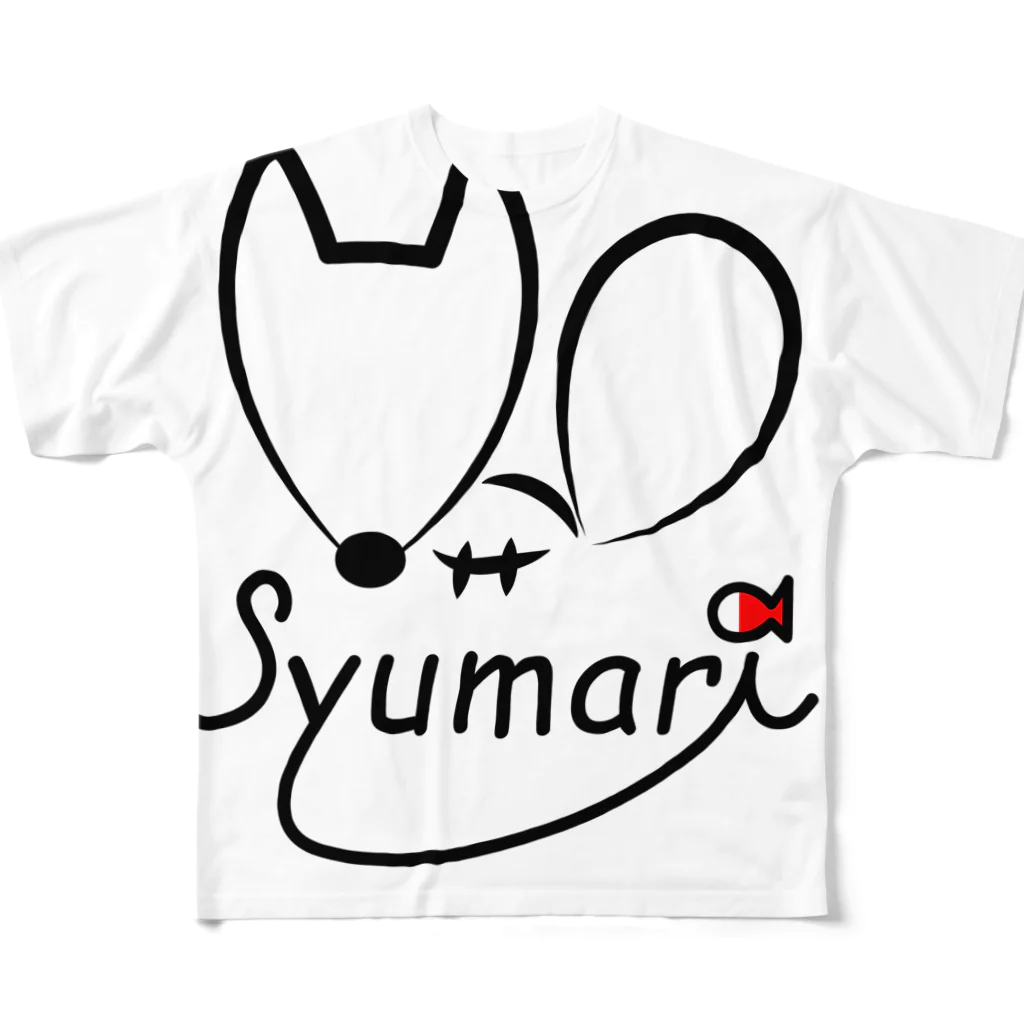 YuSWのsyumari フルグラフィックTシャツ