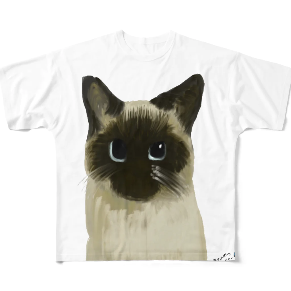 猫アレルギーの猫デザイナーのたぬしゃむグッズ フルグラフィックTシャツ