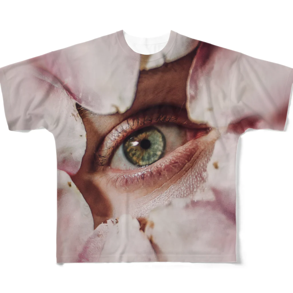 twotoneのeye(flower) フルグラフィックTシャツ