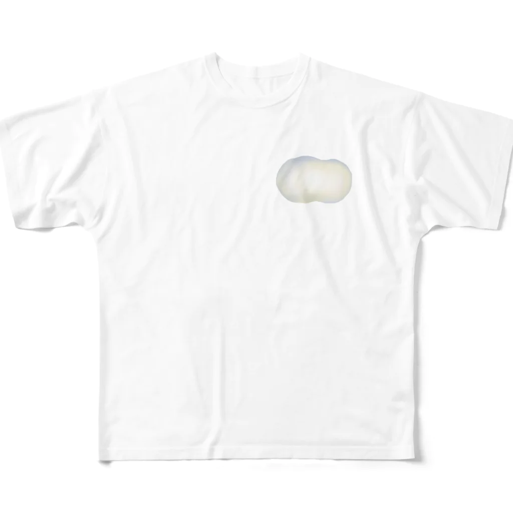 ju-zimaeのマシュマロ状のふわふわ雲 フルグラフィックTシャツ