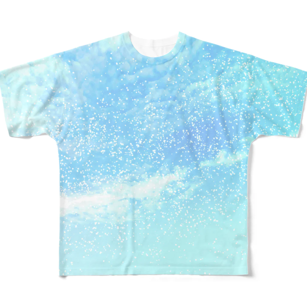 dizzyのPastel blue cosmic sky フルグラフィックTシャツ