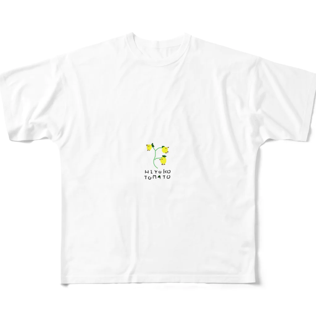 hiyokotomatoのひよことまと白Ｔ フルグラフィックTシャツ