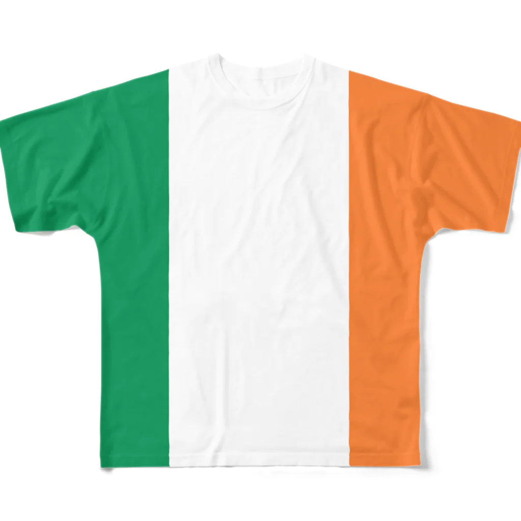 大のアイルランド国旗 全柄 フルグラフィックTシャツ
