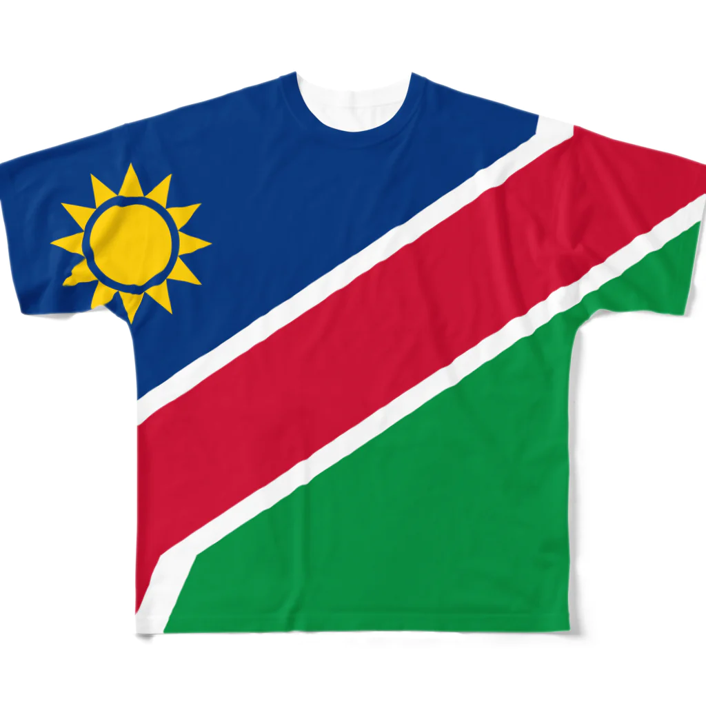 大のナミビア国旗 全柄 フルグラフィックTシャツ