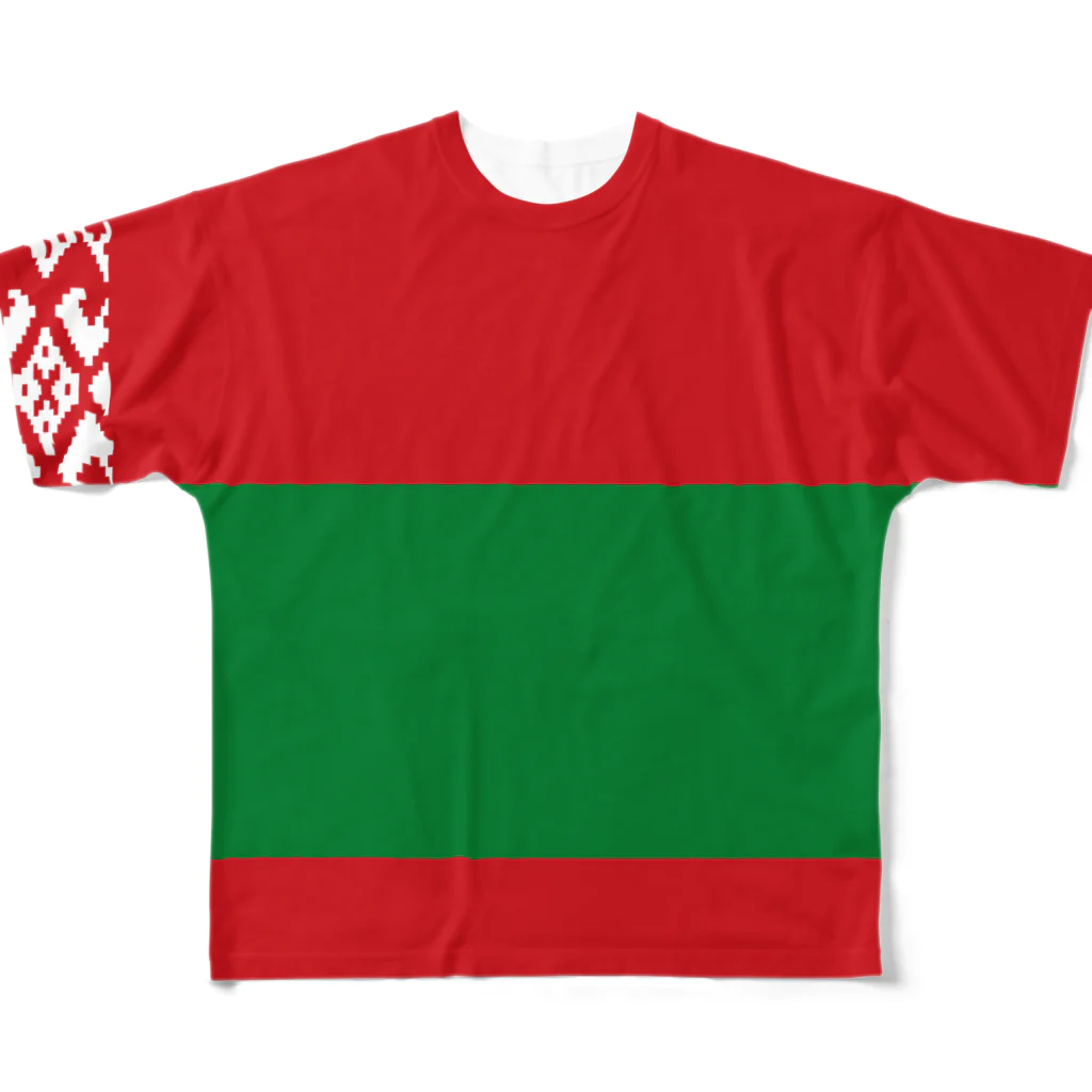 大のベラルーシ国旗 全柄 All-Over Print T-Shirt