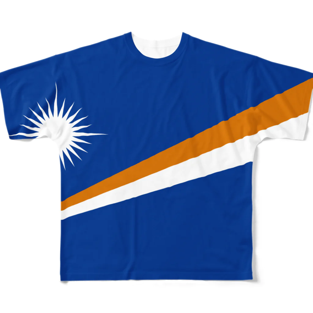大のマーシャル諸島国旗 全柄 All-Over Print T-Shirt