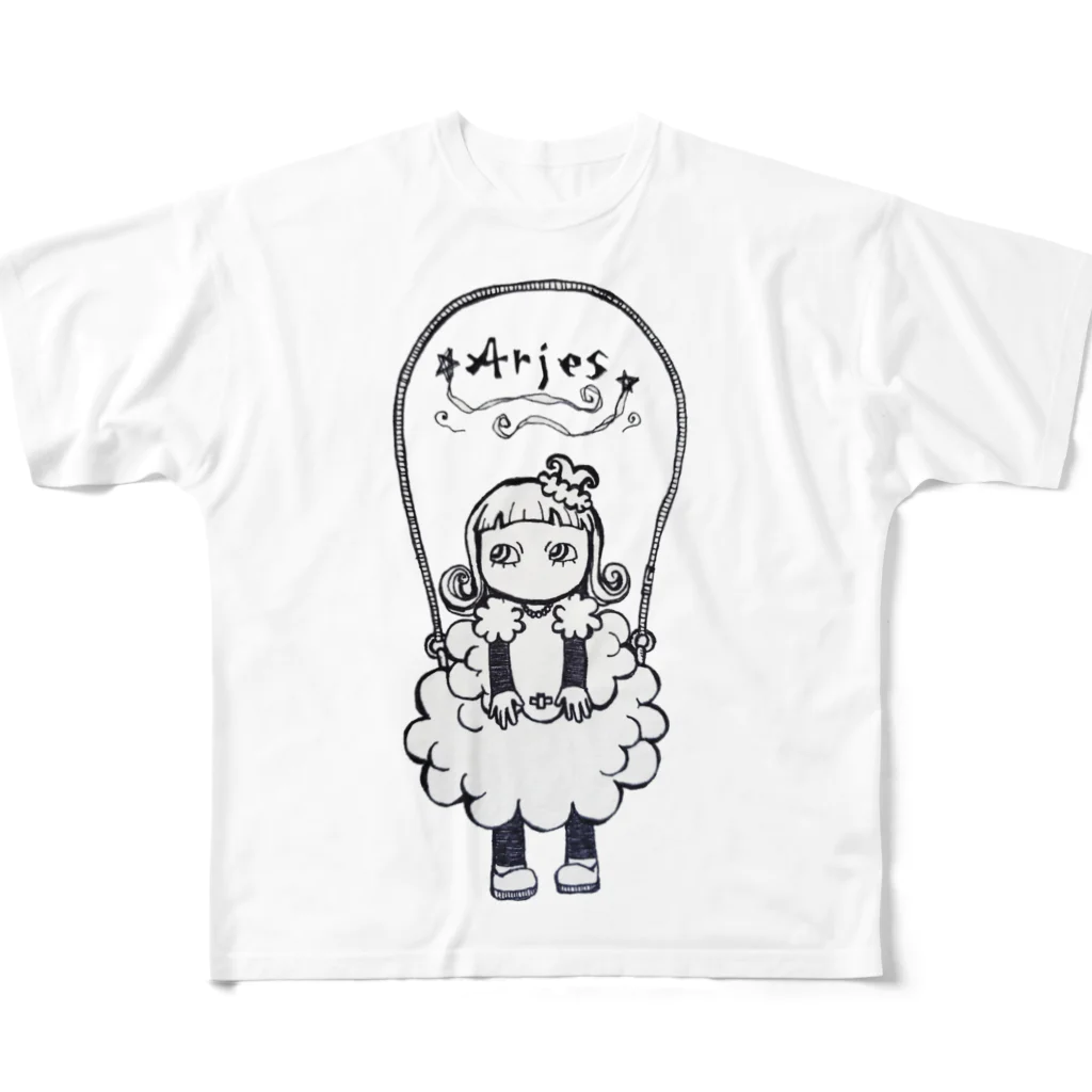 エンピツの星のアクセな12星座　牡羊座 All-Over Print T-Shirt