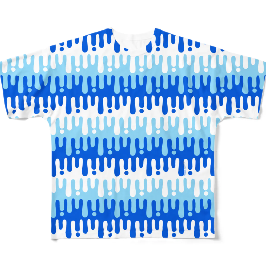 CHAX COLONY imaginariのmelty border(1/blue) All-Over Print T-Shirt