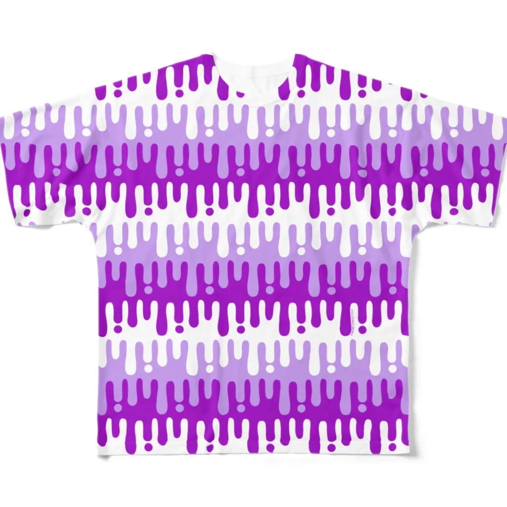 CHAX COLONY imaginariのmelty border(1/purple) フルグラフィックTシャツ