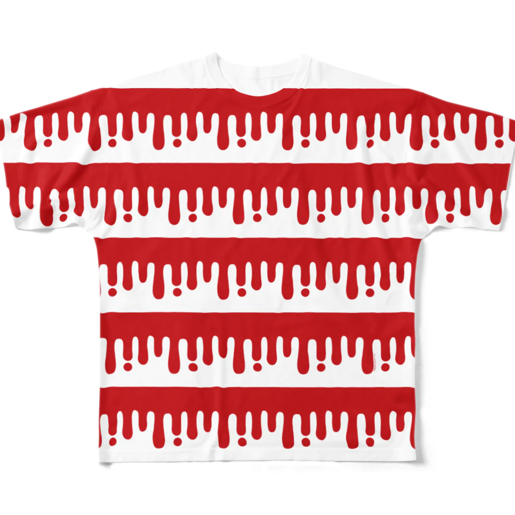 CHAX COLONY imaginariのmelty border(2/red) フルグラフィックTシャツ