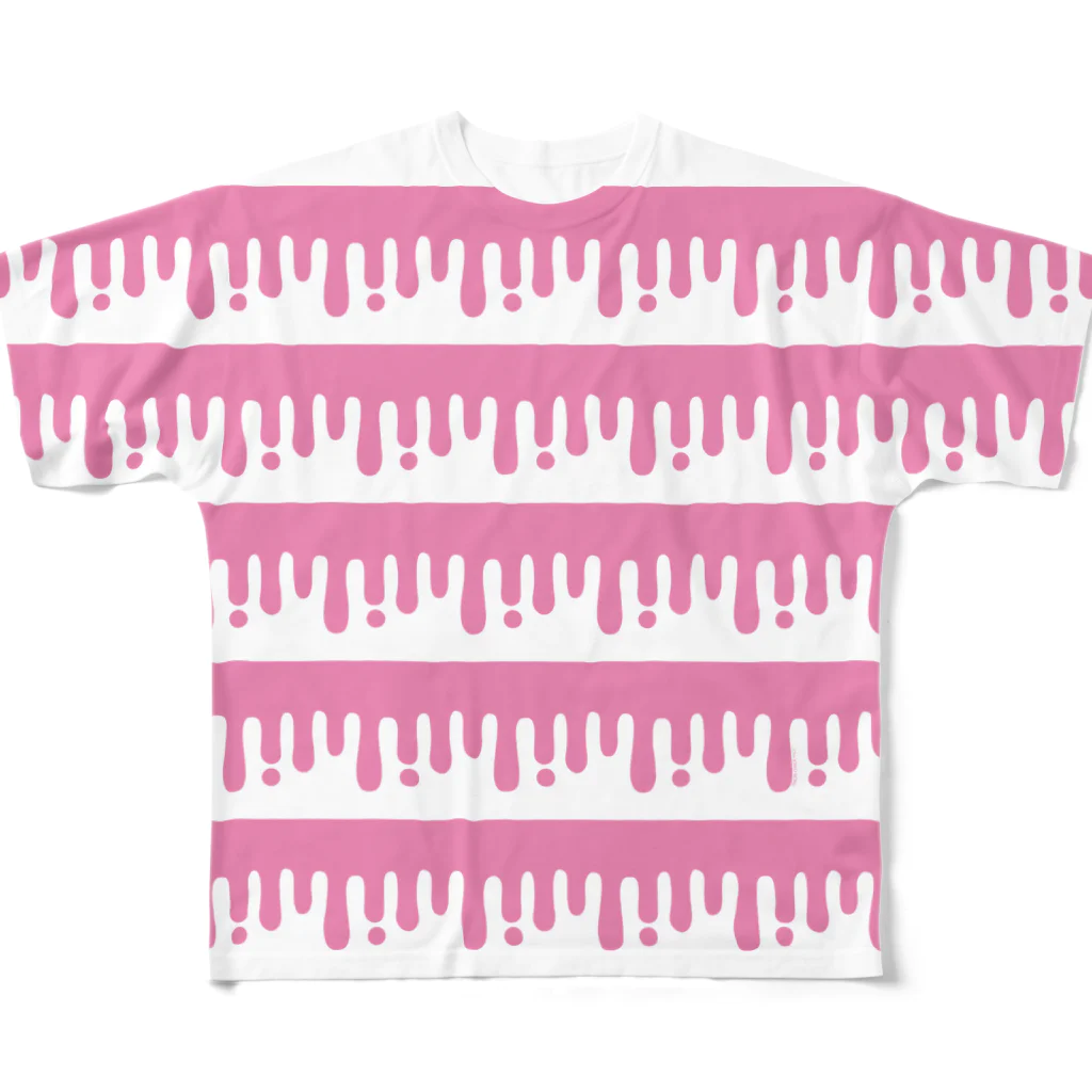 CHAX COLONY imaginariのmelty border(2/pink) フルグラフィックTシャツ