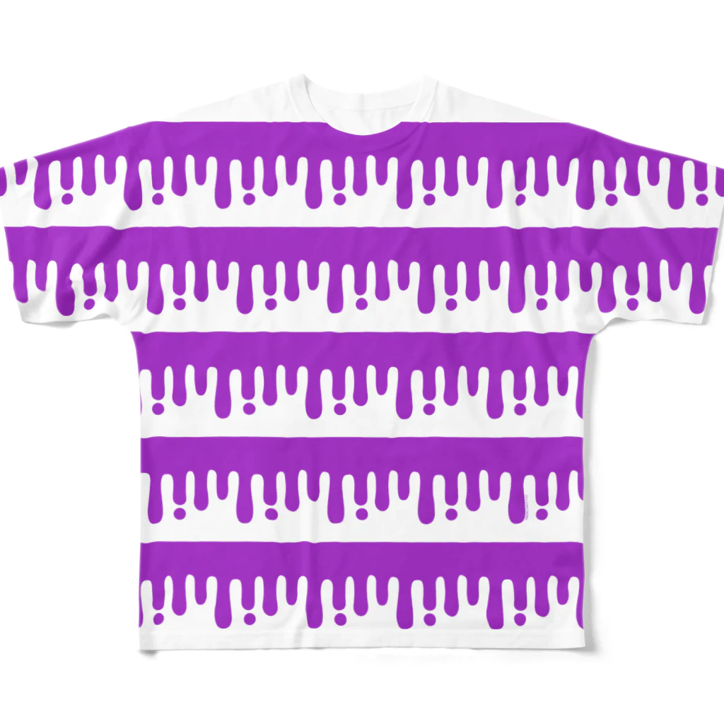 CHAX COLONY imaginariのmelty border(2/purple) All-Over Print T-Shirt