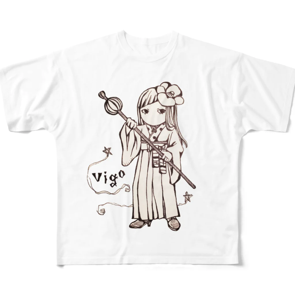 エンピツの星のアクセな12星座　乙女座 All-Over Print T-Shirt