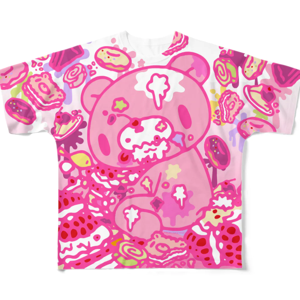 CHAX COLONY imaginariの【10点限定】いたずらぐまのグル〜ミ〜(8/special/pink) All-Over Print T-Shirt