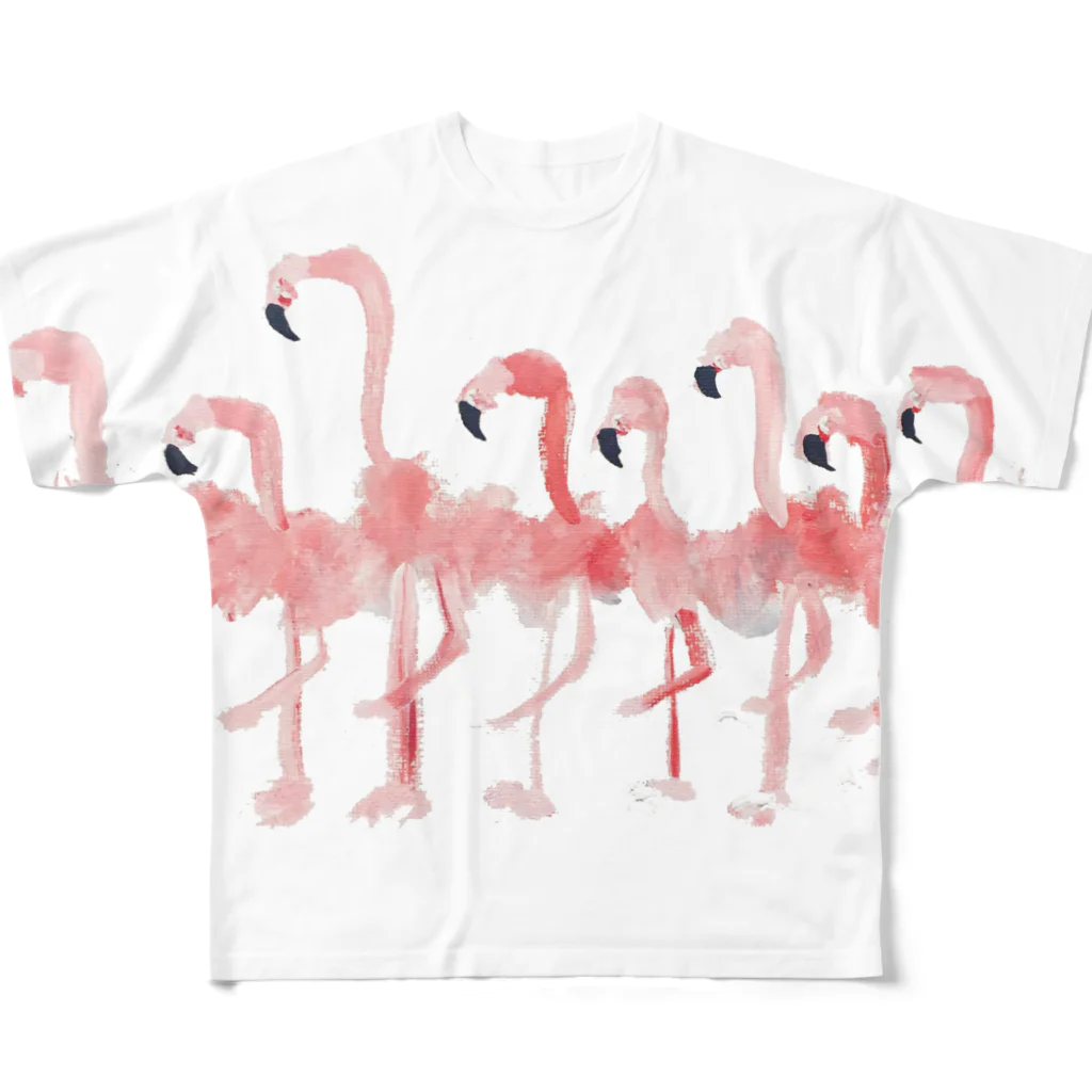 ささきちかのPINKY FLAMINGO FULL T All-Over Print T-Shirt