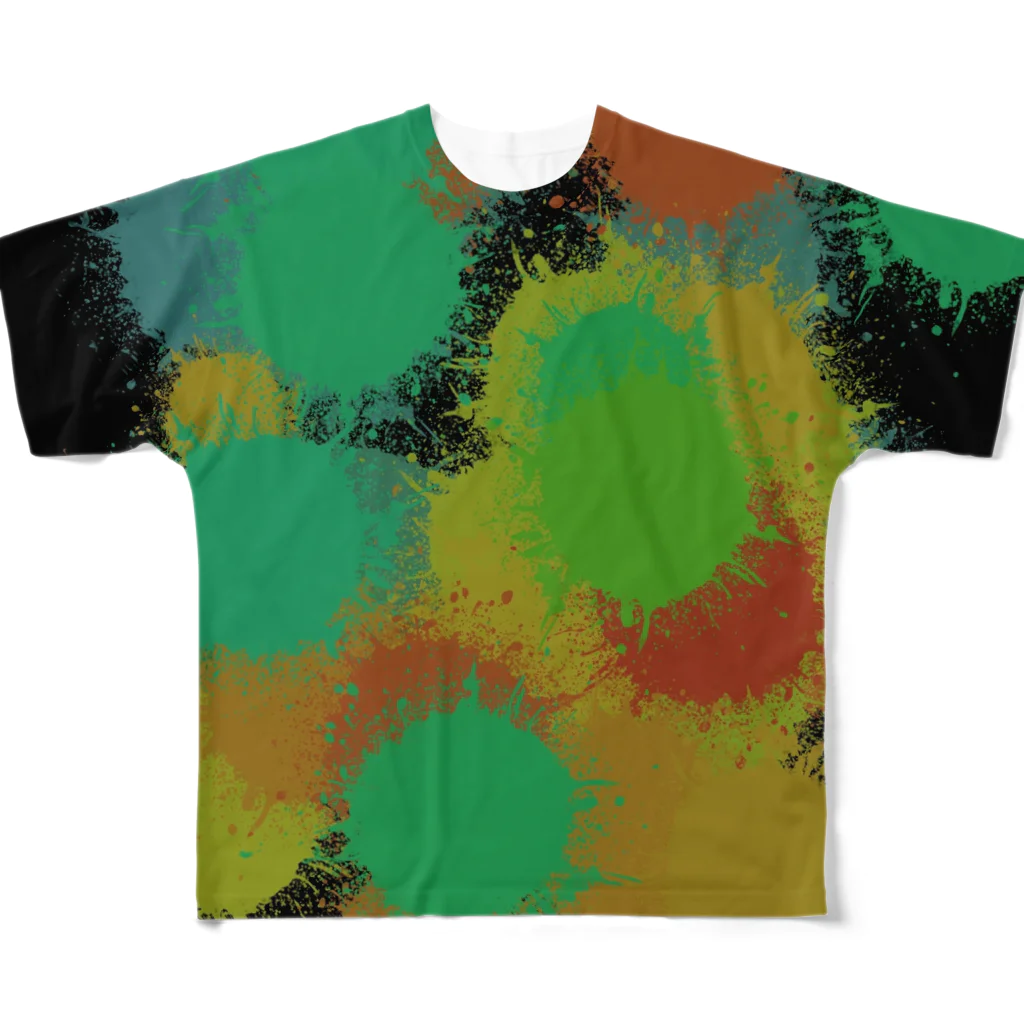 UK_StoreのSplash Camouflage フルグラフィックTシャツ