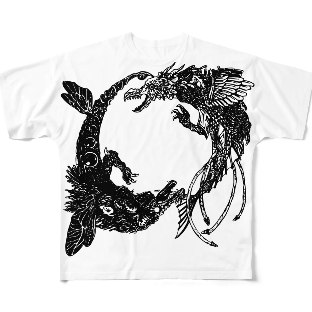 is Bの陰陽龍（yin‐yang dragon/インヤンドラゴン）（部分） All-Over Print T-Shirt