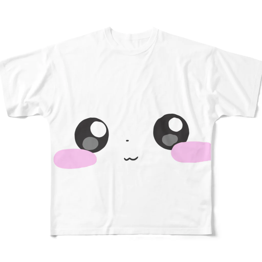 Nico (ニコ) 【🐱ネコちゃんうさちゃん膨張ガチ勢🐰】の白猫ちゃん(仮) フルグラフィックTシャツ