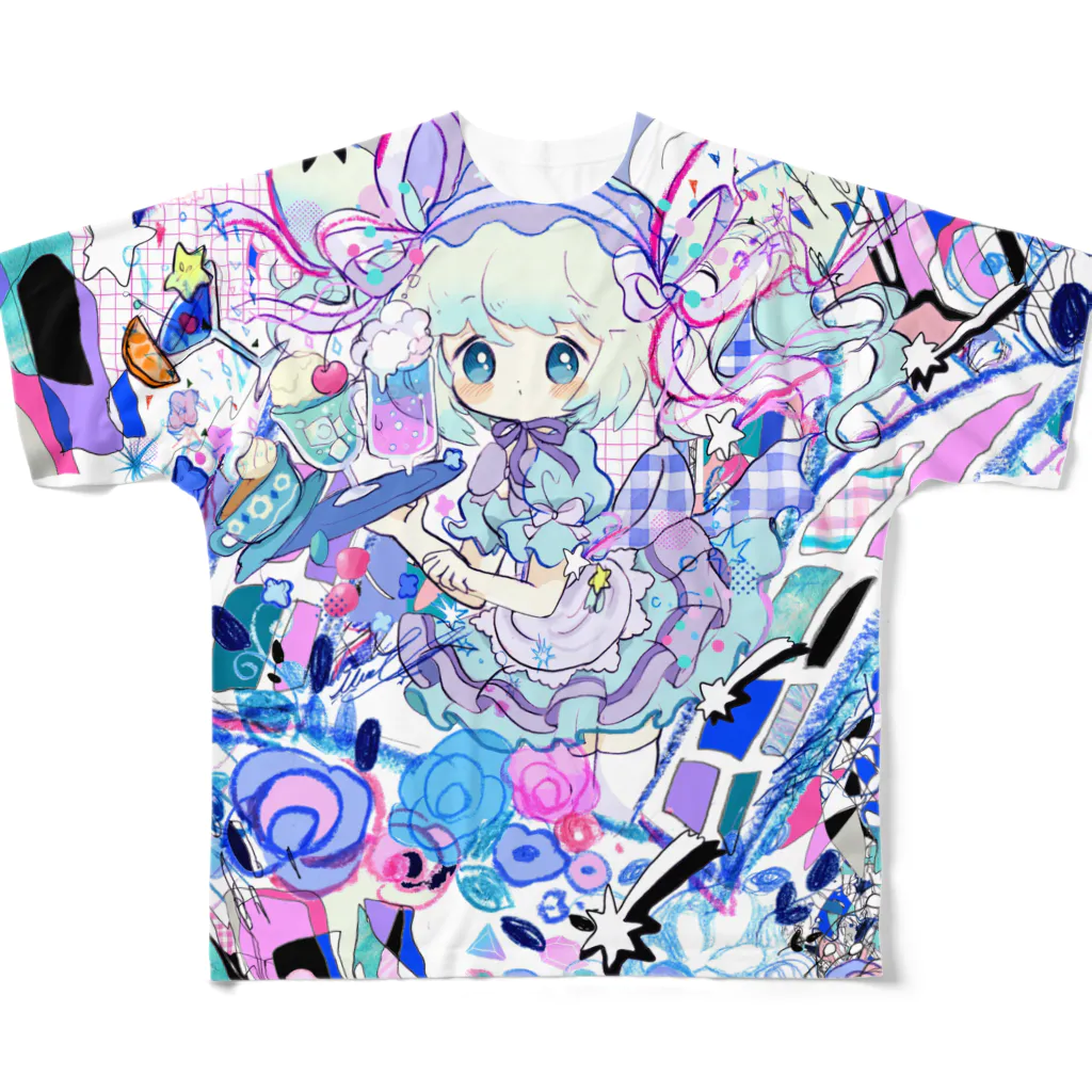 ☁ぷりゅねる☁のぷりゅねる全面T フルグラフィックTシャツ