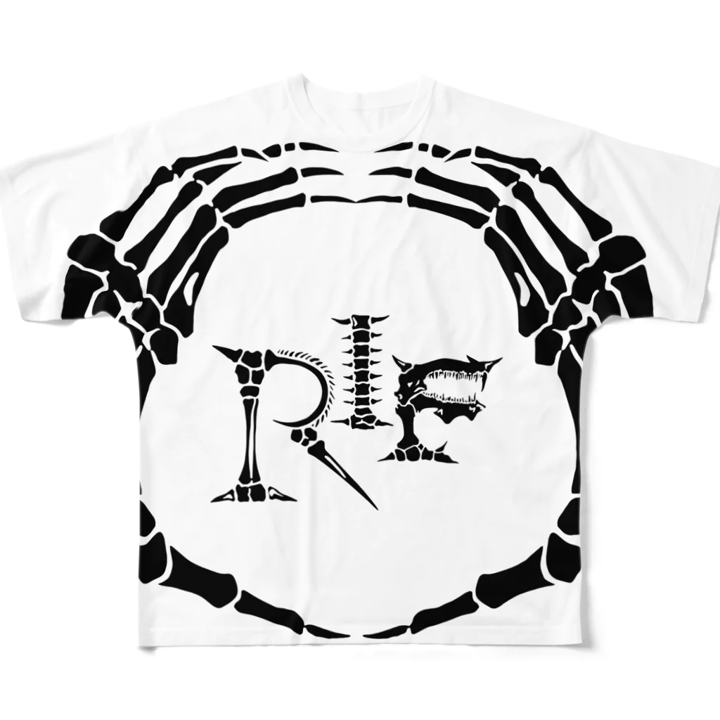 ORIF OFFICIAL GOODS STOREのORIF 黒ロゴ フルグラフィックTシャツ