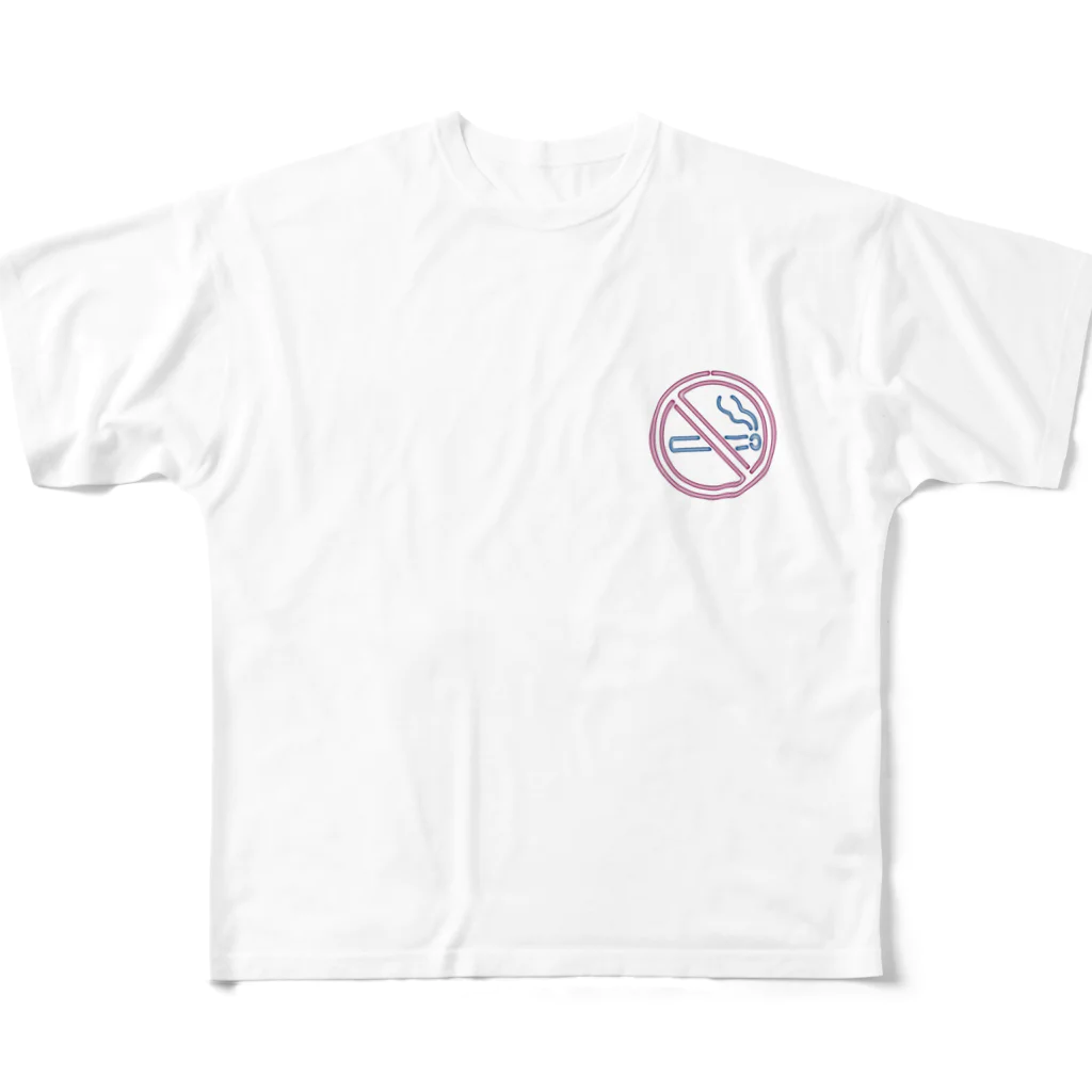 Aのneon non-smoking フルグラフィックTシャツ